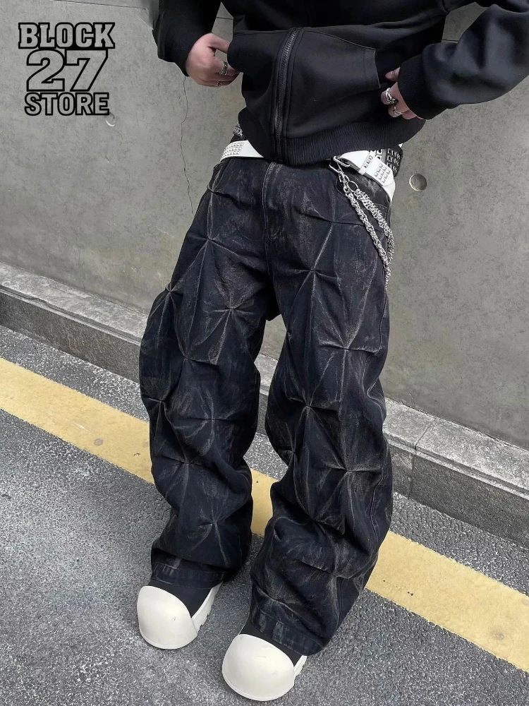 Мужские джинсы Harajuku Y2K Уличная одежда Черные плиссированные мешковатые джинсовые брюки High Street Хип-хоп Широкие брюки Свободный крой Повседневная модная тенденция
Мужские джинсы Harajuku Y2K Уличная одежда Черные плиссированные мешковатые джинсовые брюки High Street Хип-хоп Широкие брюки Свободный крой Повседневная модная тенденция
