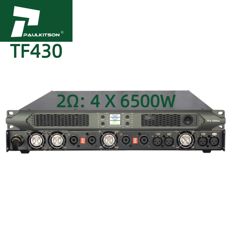 Paulkitson Amplifier TF430 SIC Professional Class D Audio Power Amplifier 2 Ohms 4X6500W 1U Hifi Sound Speaker System Equipment
Paulkitson Amplifier TF430 SIC Professional Class D Audio Power Amplifier 2 Ohms 4X6500W 1U Hifi Sound Speaker System Equipment