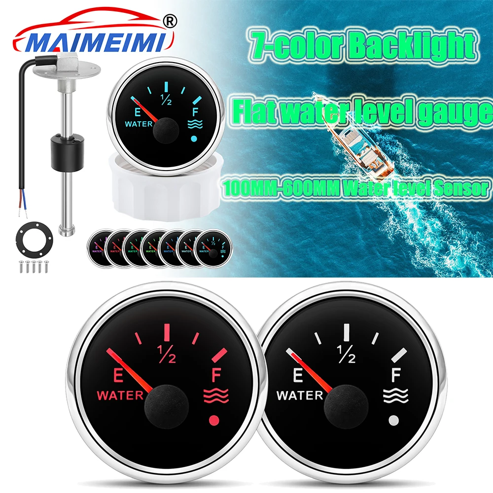 7-color Backlight Flat water level gauge 52MM Empty-1/2-Full Water Sending Unit Tank with 100MM-600MM Water level Sensor 
7-color Backlight Flat water level gauge 52MM Empty-1/2-Full Water Sending Unit Tank with 100MM-600MM Water level Sensor