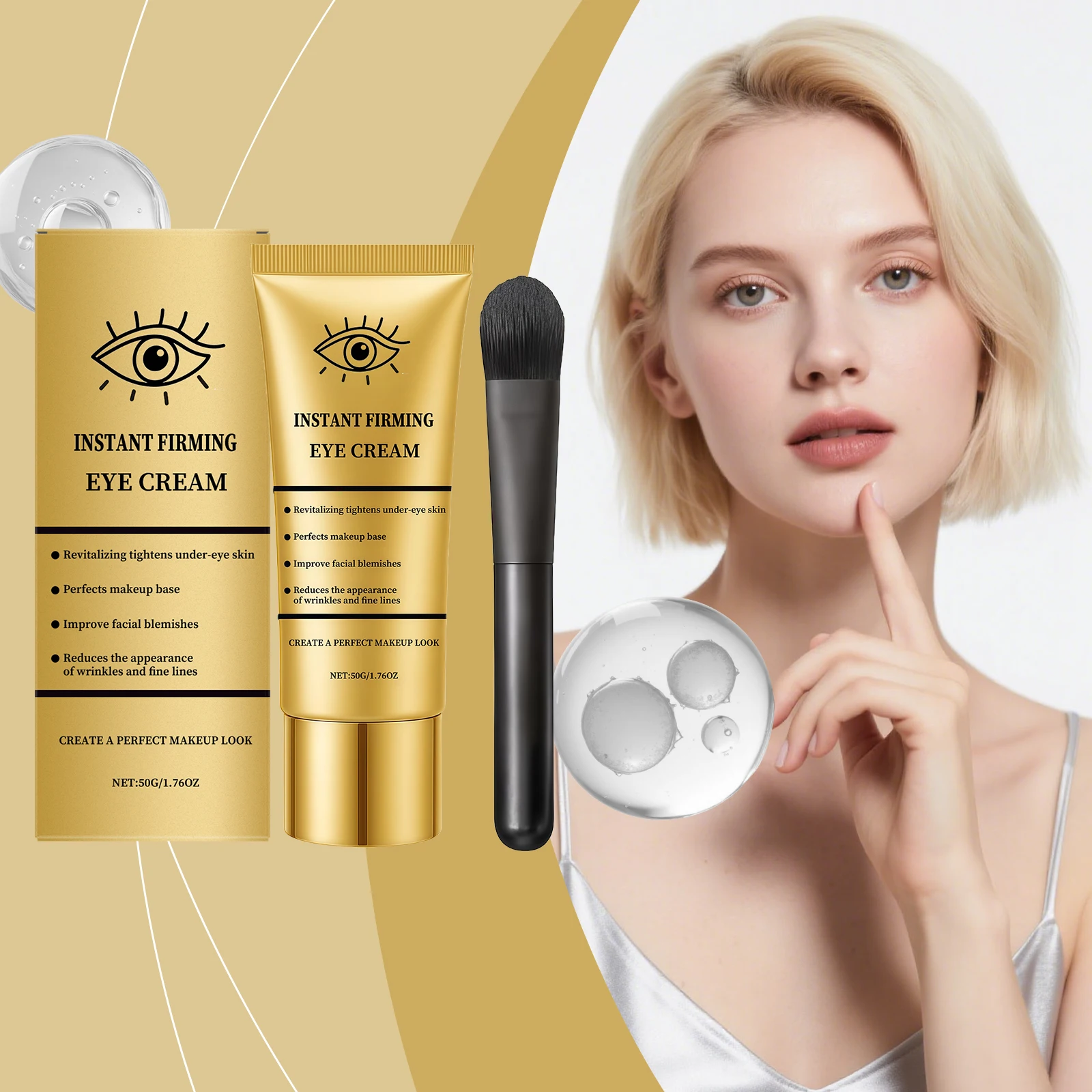 Collagen Eye Cream Perfection Eye Tightener Reduce Fine Lines Anti Dark Circles Hyaluronic Acid Anti-Wrinkle Eye Contour Cream
Collagen Eye Cream Perfection Eye Tightener Reduce Fine Lines Anti Dark Circles Hyaluronic Acid Anti-Wrinkle Eye Contour Cream