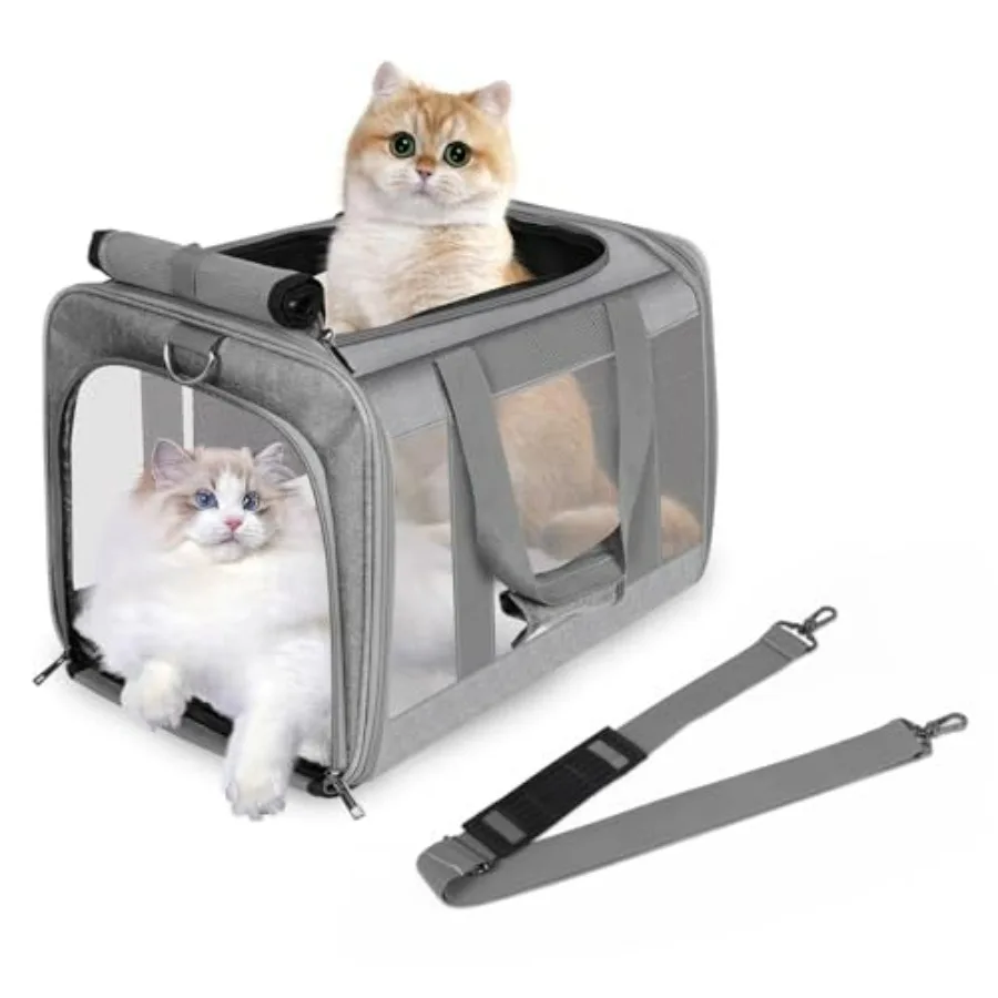 Cat Carrier for Large Cats up to 20 Lbs, Soft-Sided Pet Carrier for Large and Medium Cats, Small Dogs, Puppies, Collapsible Dog
Cat Carrier for Large Cats up to 20 Lbs, Soft-Sided Pet Carrier for Large and Medium Cats, Small Dogs, Puppies, Collapsible Dog