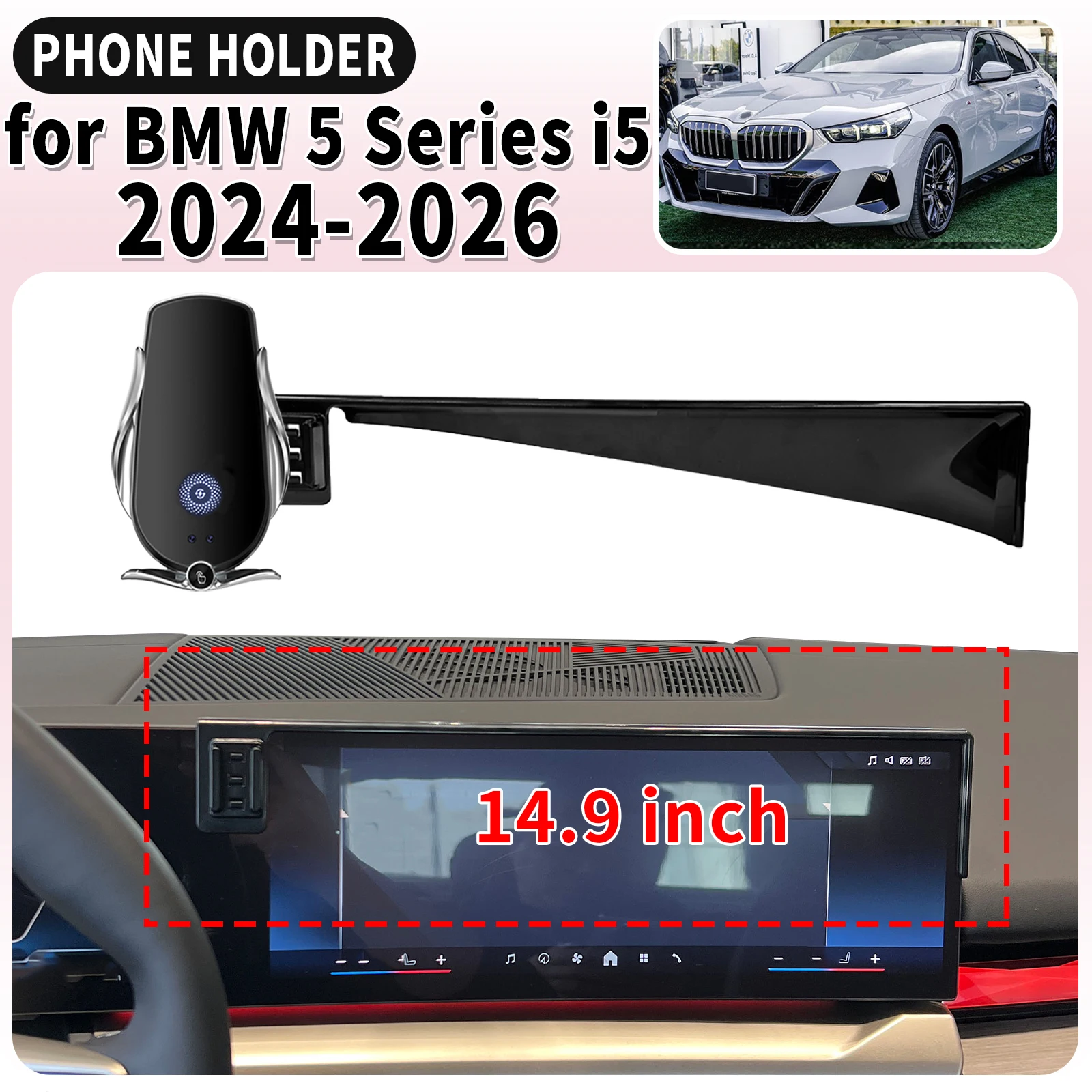 fit for BMW 5 Series i5 2024 2025 2026 G60 Screen Base Mount Phone Holder Dedicated Clip-On Navigation Bracket Car accessoires
fit for BMW 5 Series i5 2024 2025 2026 G60 Screen Base Mount Phone Holder Dedicated Clip-On Navigation Bracket Car accessoires
