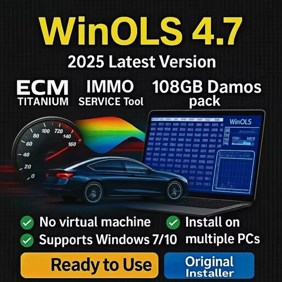 Winols 4.7 + ECM TITANIUM 26100 ECU Programming Tool Software+ 93GB Damos Files + Immo Service Tool V1.2+Leaning Video Guid
Winols 4.7 + ECM TITANIUM 26100 ECU Programming Tool Software+ 93GB Damos Files + Immo Service Tool V1.2+Leaning Video Guid