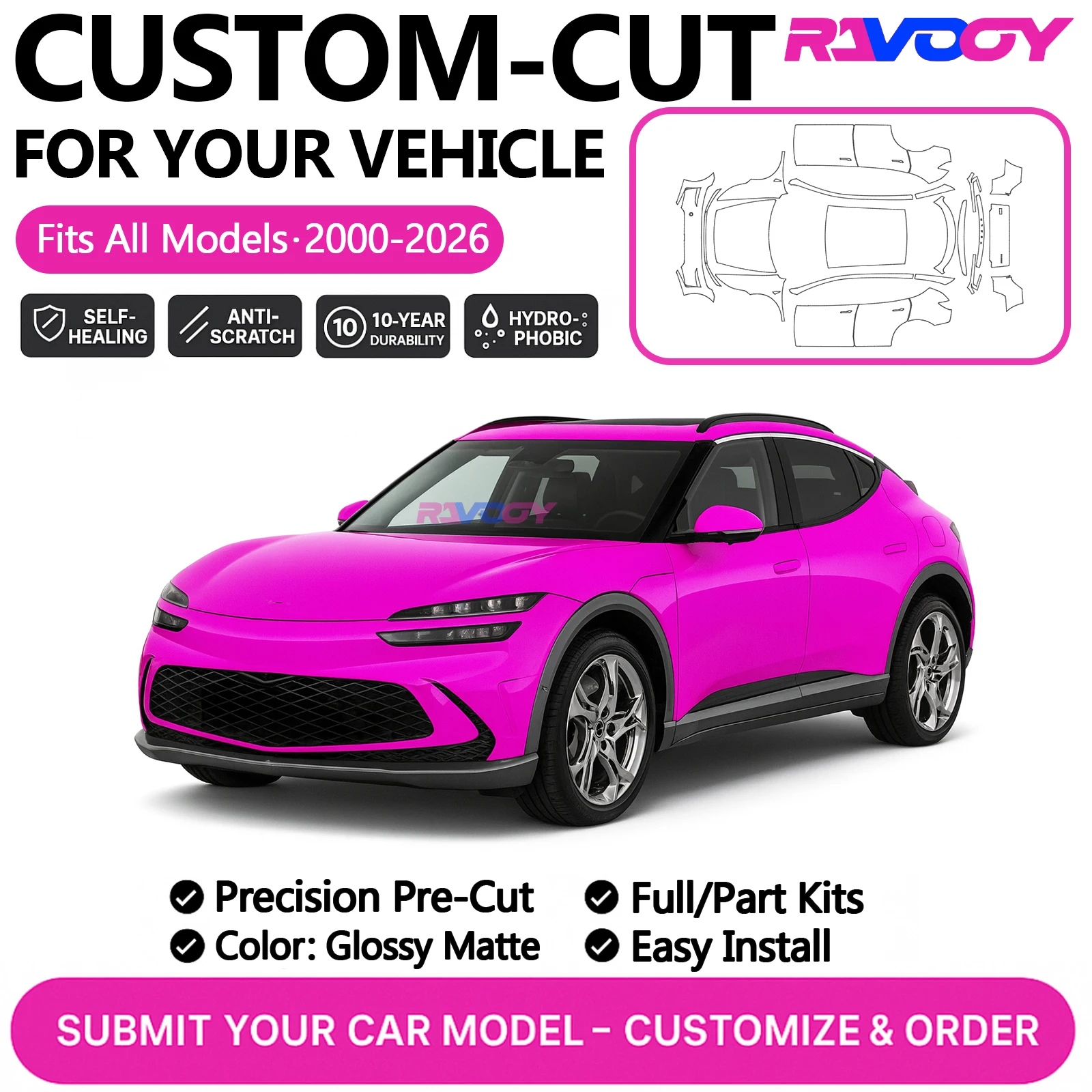 Custom Precut PPF Kit For Genesis GV60 GV70 GV70 Electrified GV80 GV80 Coupe 2024 2025 2026 Paint Protection Film Gloss Matte
Custom Precut PPF Kit For Genesis GV60 GV70 GV70 Electrified GV80 GV80 Coupe 2024 2025 2026 Paint Protection Film Gloss Matte