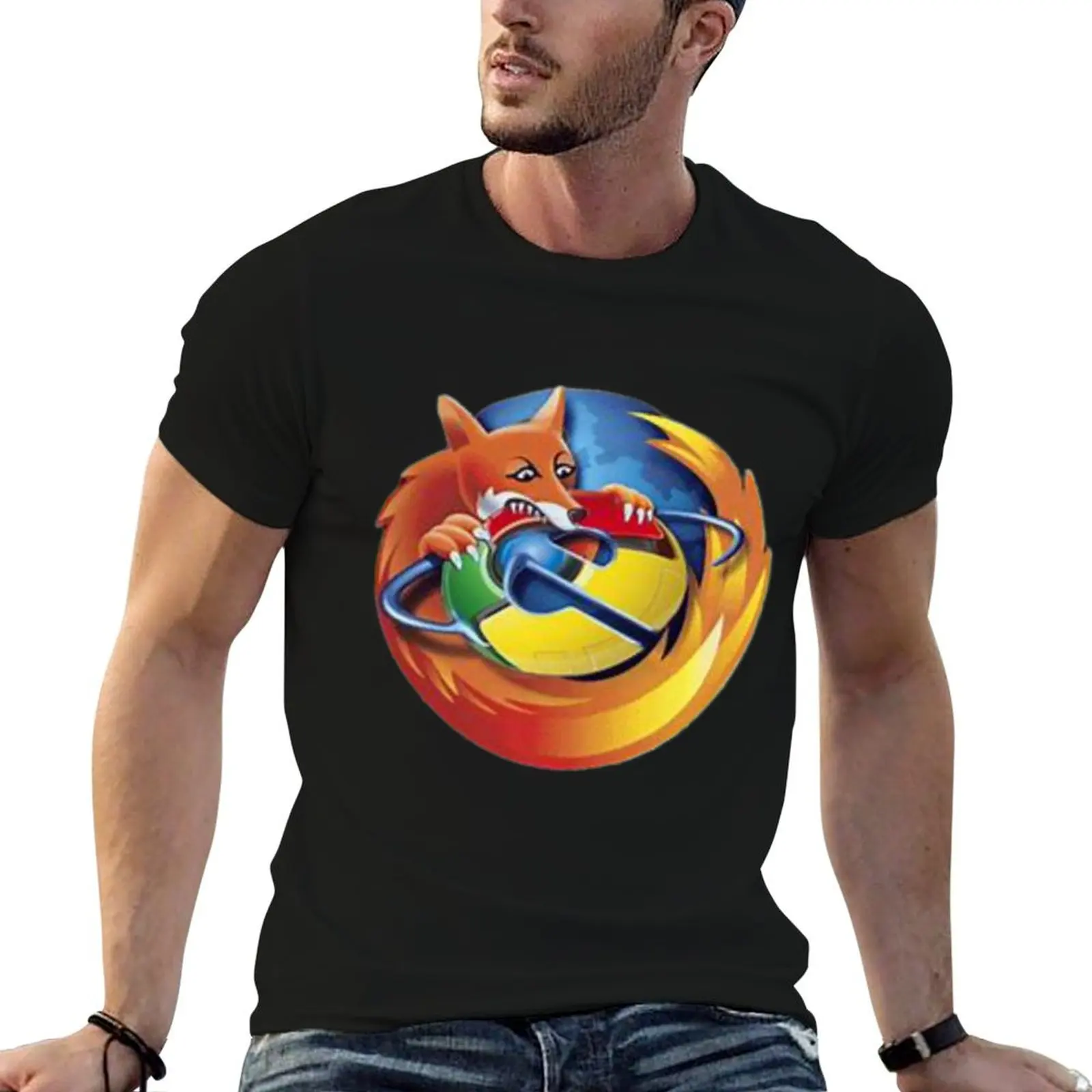 Mozilla Firefox eats Chromenet Explorer T-Shirt funny t shirts cotton t shirt man plain t shirt custom print T-shirt
Mozilla Firefox eats Chromenet Explorer T-Shirt funny t shirts cotton t shirt man plain t shirt custom print T-shirt