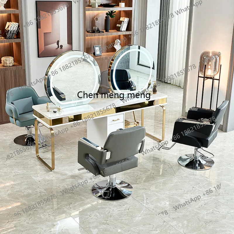 Hair mirror barber shop special cabinet desktop single-sided double-sided marble cutting and dyeing perm
Hair mirror barber shop special cabinet desktop single-sided double-sided marble cutting and dyeing perm