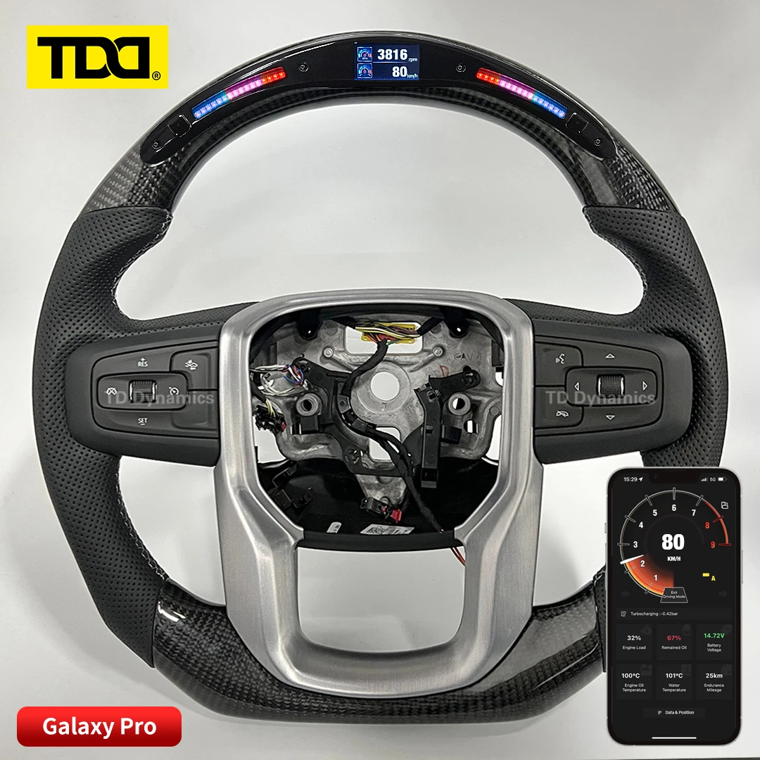 TDD Carbon Fiber customized smart Galaxy pro LED Steering Wheel for Chevrolet GMC
TDD Carbon Fiber customized smart Galaxy pro LED Steering Wheel for Chevrolet GMC