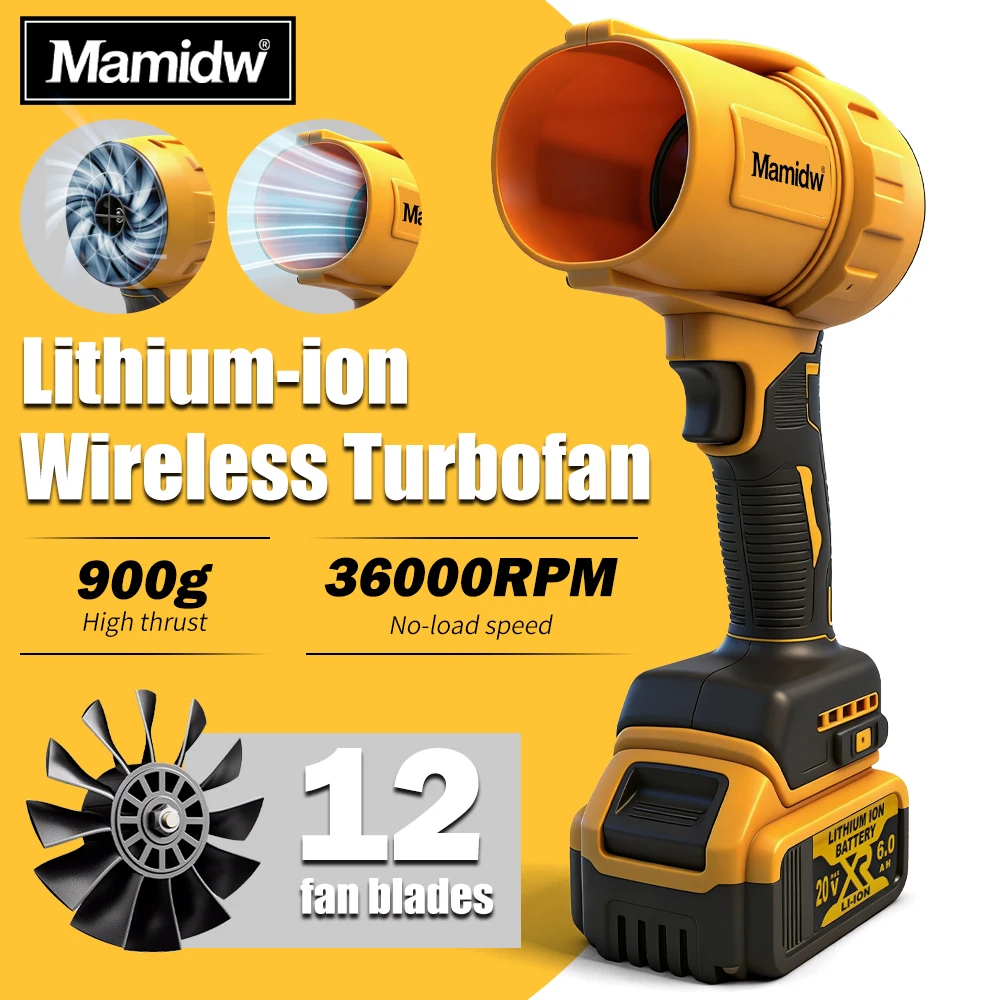 36000 RPM Brushless Turbofan For DEWALT 20V MAX- 12-Blade High Thrust Air Blower, Lightweight, For Car Detailing, Camping Coolin
36000 RPM Brushless Turbofan For DEWALT 20V MAX- 12-Blade High Thrust Air Blower, Lightweight, For Car Detailing, Camping Coolin