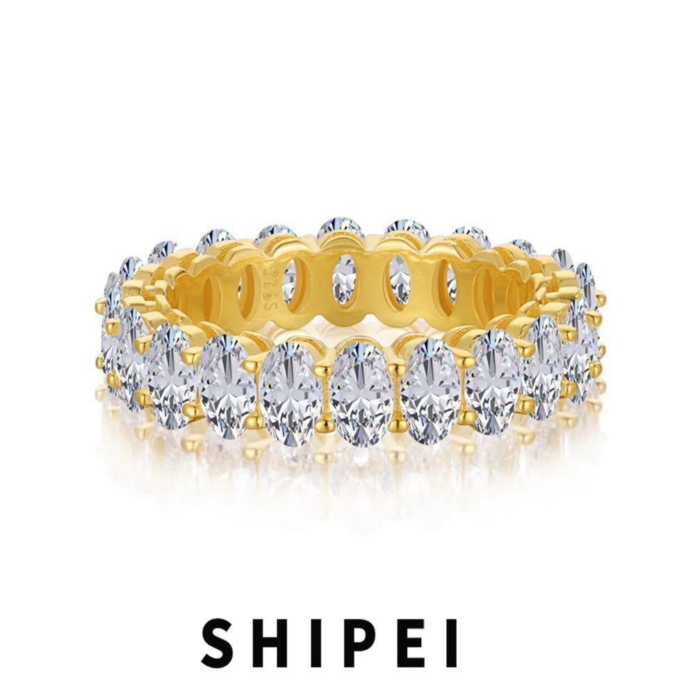 SHIPEI 18K Gold Plated 925 Sterling Silver Oval Cut 3*5MM White Sapphire Gemstone Rings Wedding Band Couple Rings Gift Wholesale
SHIPEI 18K Gold Plated 925 Sterling Silver Oval Cut 3*5MM White Sapphire Gemstone Rings Wedding Band Couple Rings Gift Wholesale