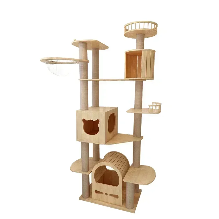 Cat climbing frame solid wood nest space capsule large cat jumping platform multi-story villa pet toys
Cat climbing frame solid wood nest space capsule large cat jumping platform multi-story villa pet toys