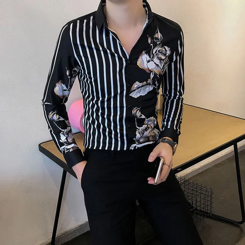 Shirt For Men 2022 New Arrival Spring And Autumn Slim Male Shirt Stripe Flowers Teenager Tops Korean Style S51
Shirt For Men 2022 New Arrival Spring And Autumn Slim Male Shirt Stripe Flowers Teenager Tops Korean Style S51