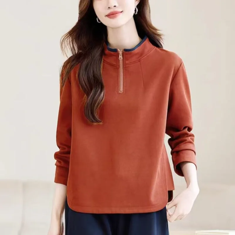 Women Spring Autumn New Style Hoodie Solid Color Casual Versatile Half Zip Stand Collar Elegant Stylish Pullover Top
Women Spring Autumn New Style Hoodie Solid Color Casual Versatile Half Zip Stand Collar Elegant Stylish Pullover Top