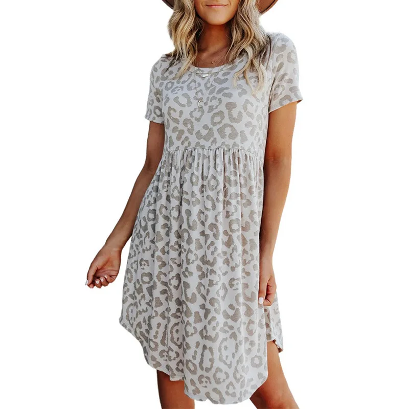 Women's Leopard Mini Dress Round Neck Casual Height Waist 2023 Summer New Arrivals Print Short Sleeve Loose
Women's Leopard Mini Dress Round Neck Casual Height Waist 2023 Summer New Arrivals Print Short Sleeve Loose