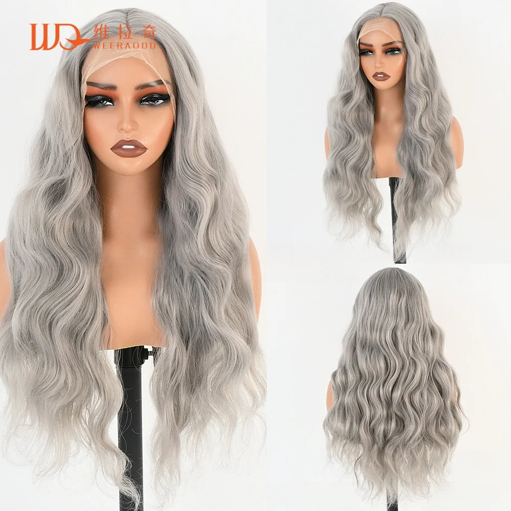 28Inch Body Wave Silver Grey Lace Front Wig for Women Glueless Heat Resistant Synthetic T Part Wig 150% Density Ash Grey Cosplay
28Inch Body Wave Silver Grey Lace Front Wig for Women Glueless Heat Resistant Synthetic T Part Wig 150% Density Ash Grey Cosplay