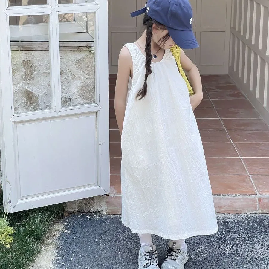 Girls White Casual Sleeveless Vest Dress Summer New Style Children's Vacation Dress
Girls White Casual Sleeveless Vest Dress Summer New Style Children's Vacation Dress