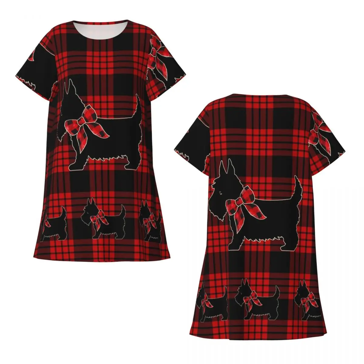 Black Scottie Dog Plaid Tartan Scottish Lover Short Sleeves Nightdress For Sleeping Women Short Sleeve Nightgowns Pajama Dress
Black Scottie Dog Plaid Tartan Scottish Lover Short Sleeves Nightdress For Sleeping Women Short Sleeve Nightgowns Pajama Dress