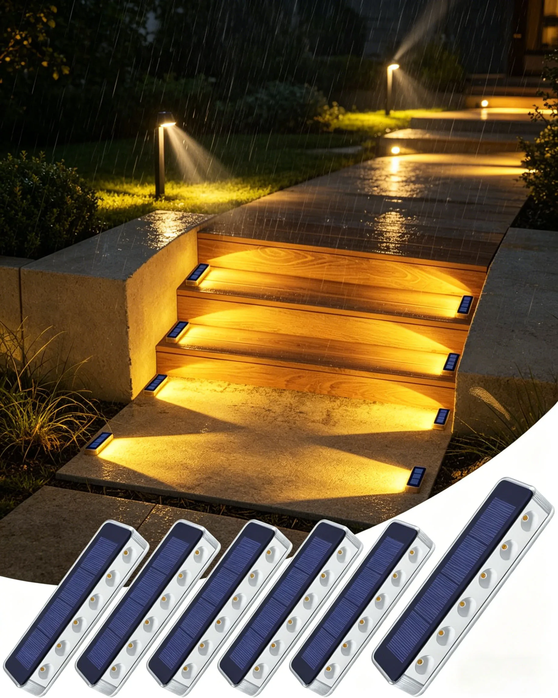 LED Step Lamp Stair Light Outdoor IP68 Waterproof Solar Light With Lens Anti-theft Design Decor Lighting For Garden Deck Path
LED Step Lamp Stair Light Outdoor IP68 Waterproof Solar Light With Lens Anti-theft Design Decor Lighting For Garden Deck Path