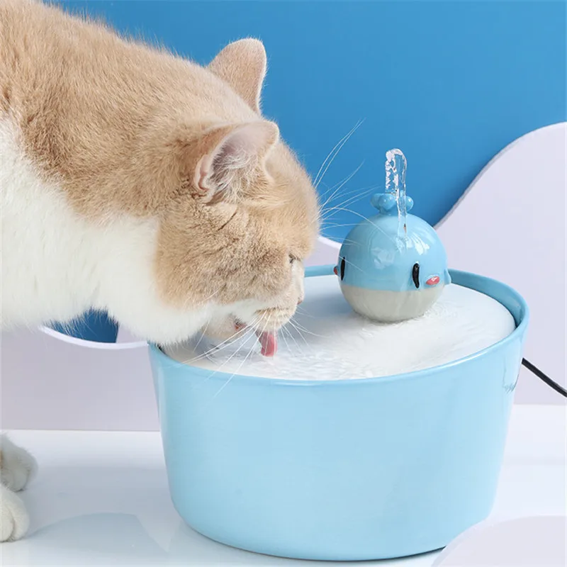 Ceramic Cats Water Fountain For Cats Indoor Drinker For Cat Dog Drinking Bowl Automatic Cat Waterer Dispenser Pet Bowl Whale 2L
Ceramic Cats Water Fountain For Cats Indoor Drinker For Cat Dog Drinking Bowl Automatic Cat Waterer Dispenser Pet Bowl Whale 2L