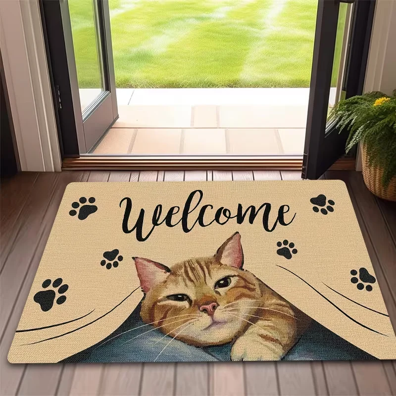 Cute Orange Cat Peeking Welcome Entryway Mat Anti-Slip Floor Mat Warm Playful Indoor Home Decor Rug Doorway Greeting Carpet
Cute Orange Cat Peeking Welcome Entryway Mat Anti-Slip Floor Mat Warm Playful Indoor Home Decor Rug Doorway Greeting Carpet