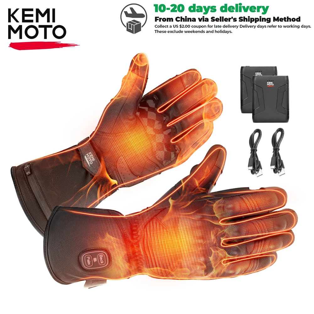 KEMIMOTO Leather Heated Motorcycle Gloves Winter Heated Moto Glove Waterproof Touch Screen For Cruiser Touring Skiing Snowmobile
KEMIMOTO Leather Heated Motorcycle Gloves Winter Heated Moto Glove Waterproof Touch Screen For Cruiser Touring Skiing Snowmobile