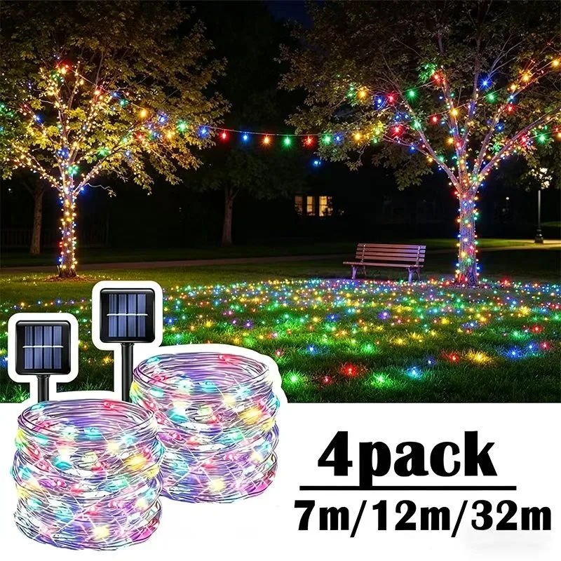 7/12/22/32m Solar Fairy Lamps Outdoor Copper Wire String Lights LED Garden Decoration Atmosphere Light
7/12/22/32m Solar Fairy Lamps Outdoor Copper Wire String Lights LED Garden Decoration Atmosphere Light