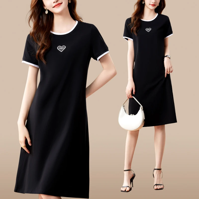 Faionable Casual ort Sve T-irt Dr Women's Mid-Length Loose Summer Anti-Aging T-irt Dr Ele Chic
Faionable Casual ort Sve T-irt Dr Women's Mid-Length Loose Summer Anti-Aging T-irt Dr Ele Chic