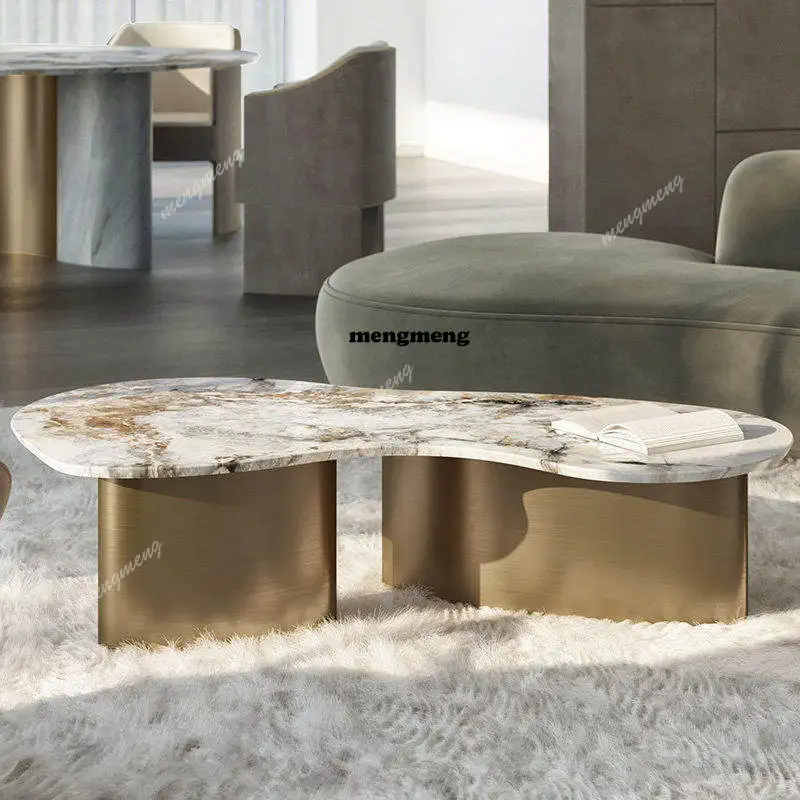 Italian light luxury marble special-shaped coffee table modern stainless steel coffee table rock slab villa large coffee table
Italian light luxury marble special-shaped coffee table modern stainless steel coffee table rock slab villa large coffee table