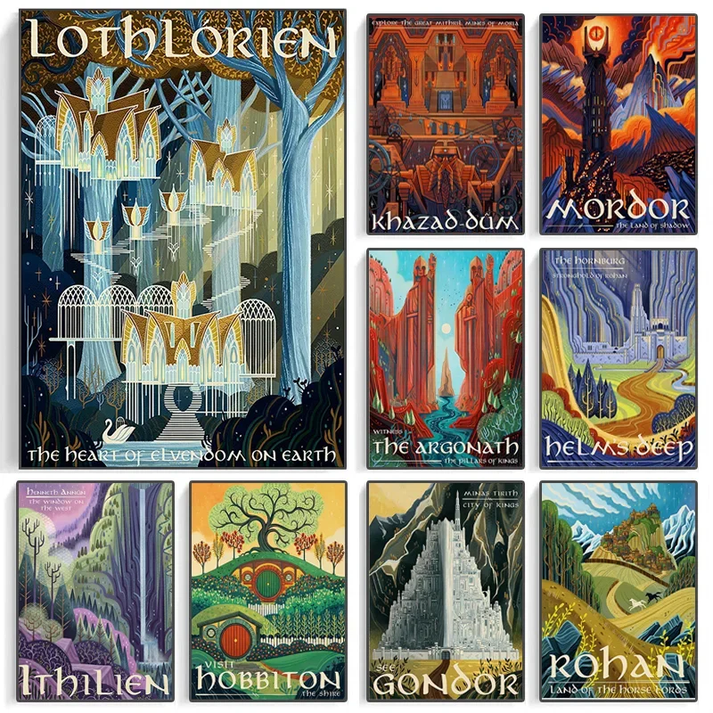 Tolkien дорожное настенное искусство, холст, живопись, пейзаж средней земли, Постер LOTR, винтажная пленка, картина, печать, гостиная, домашний декор
Tolkien дорожное настенное искусство, холст, живопись, пейзаж средней земли, Постер LOTR, винтажная пленка, картина, печать, гостиная, домашний декор