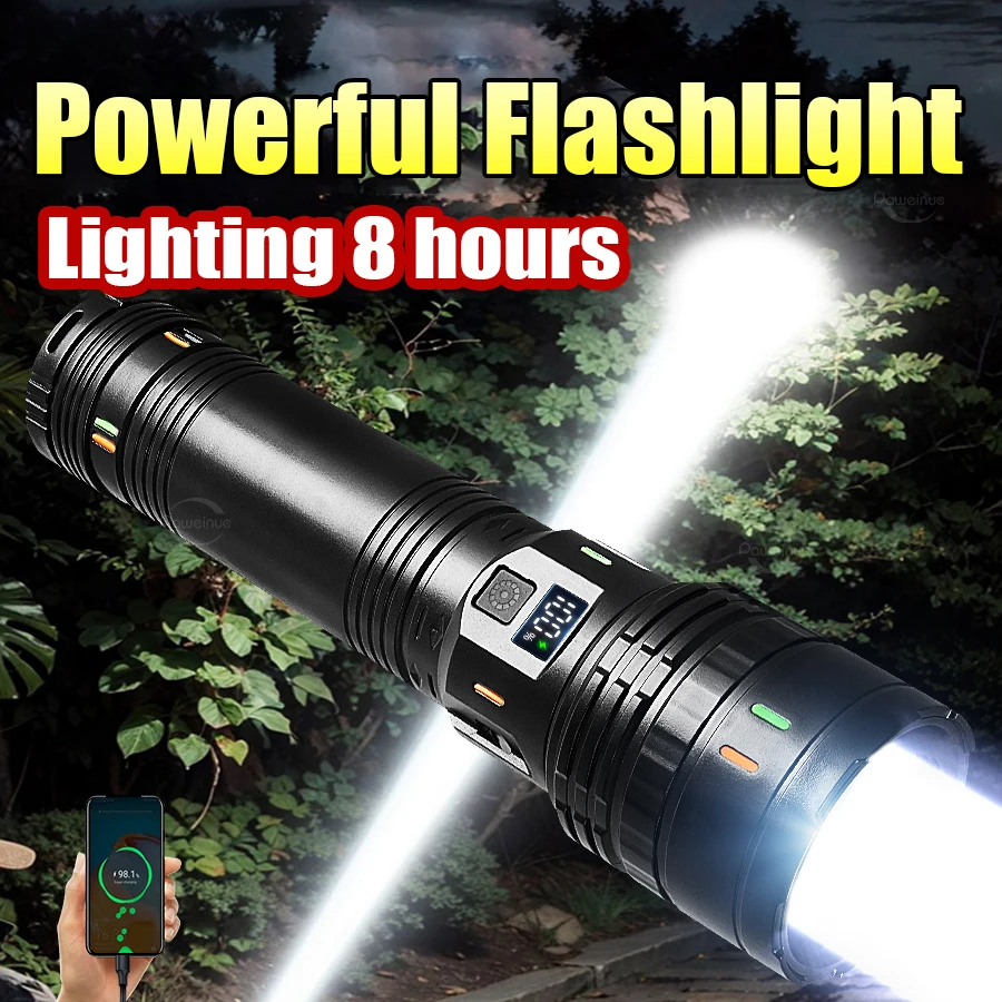 2026 Newest Super Powerful Flashlights Type-C Rechargeable Torch Lantern Built-in battery Tactical High Power LED Flashlight
2026 Newest Super Powerful Flashlights Type-C Rechargeable Torch Lantern Built-in battery Tactical High Power LED Flashlight