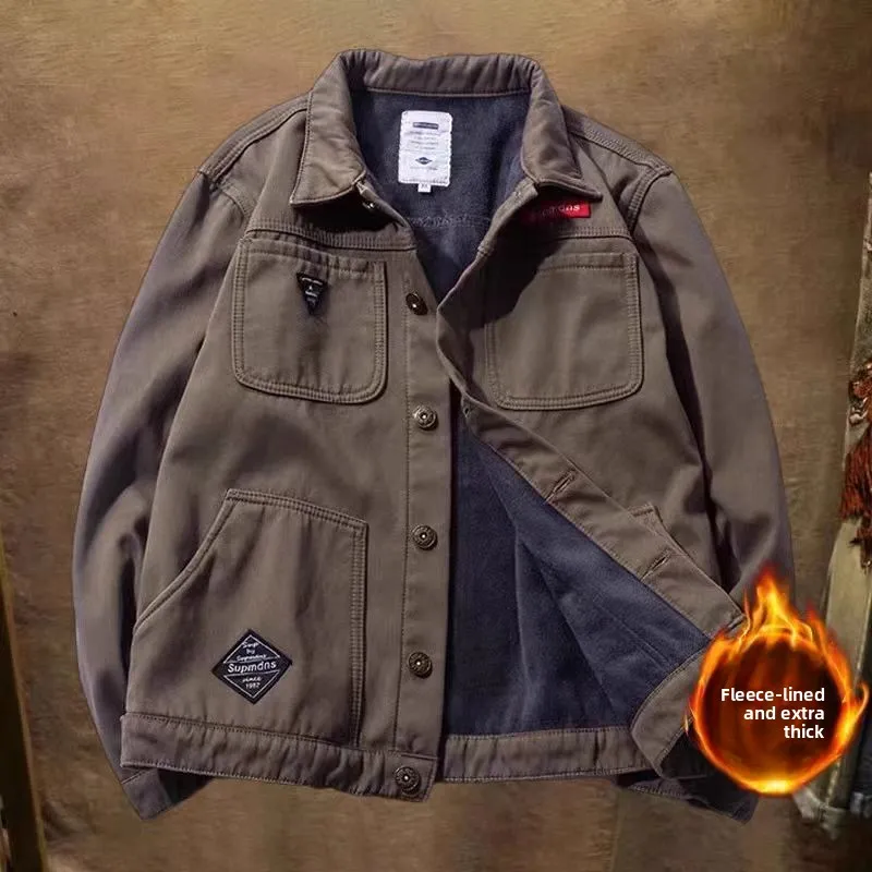 Мужская джинсовая куртка Thiened Fce на подкладке, осенне-зимняя рабочая одежда, хлопковая мужская куртка, теплая, устойчивая к ношению...
Мужская джинсовая куртка Thiened Fce на подкладке, осенне-зимняя рабочая одежда, хлопковая мужская куртка, теплая, устойчивая к ношению...