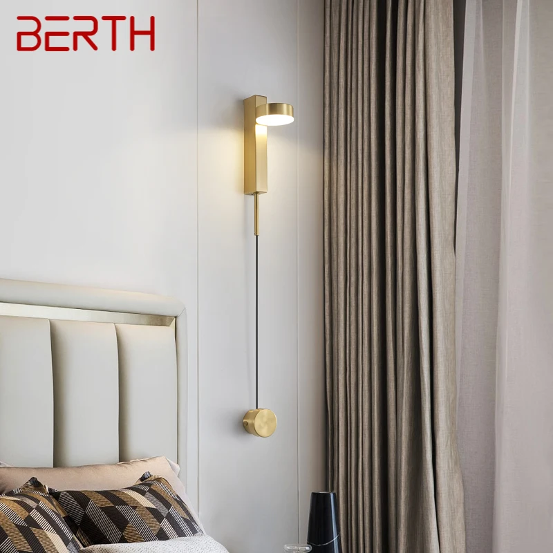 BERTH Nordic Brass Wall Lamp LED 3 Colors Creative Simple Gold Bedside Sconce Light for Home Living Room Bedroom
BERTH Nordic Brass Wall Lamp LED 3 Colors Creative Simple Gold Bedside Sconce Light for Home Living Room Bedroom
