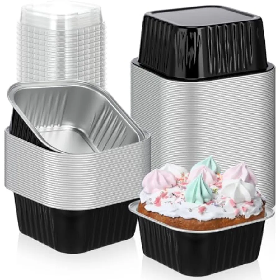 100 Pcs 5 oz Mini Square Baking Pan with Lid Aluminum Foil Cupcake Pan Brownie Baking Cup Disposable Ramekins Individual Tin De
100 Pcs 5 oz Mini Square Baking Pan with Lid Aluminum Foil Cupcake Pan Brownie Baking Cup Disposable Ramekins Individual Tin De