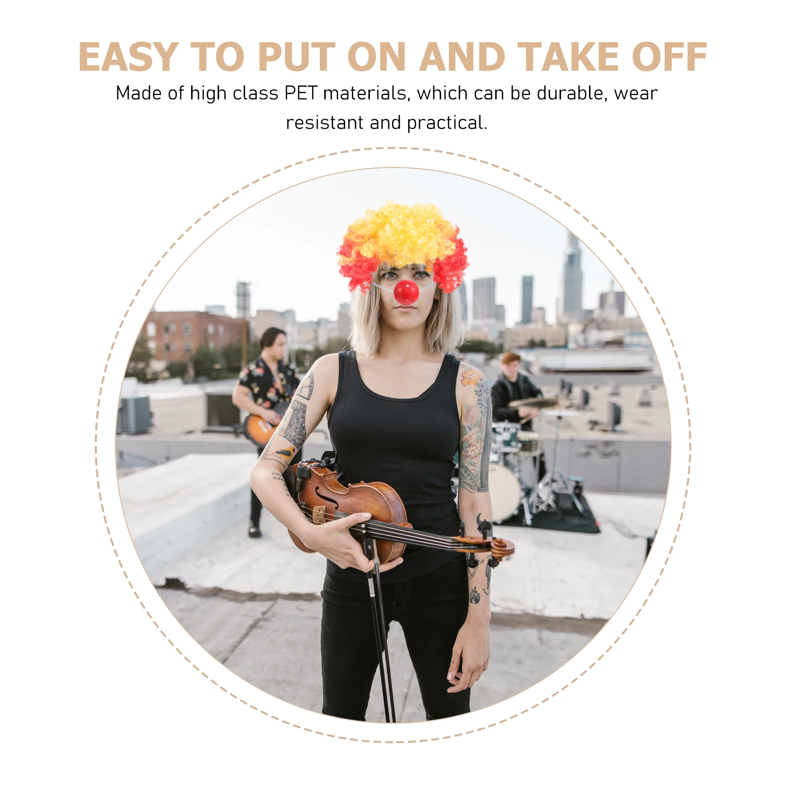 1pc Afro Fake Hair for Women Men Carnival Party Circus Halloween Wear-Resistant Clown Hair Breathable Multi-Function
1pc Afro Fake Hair for Women Men Carnival Party Circus Halloween Wear-Resistant Clown Hair Breathable Multi-Function