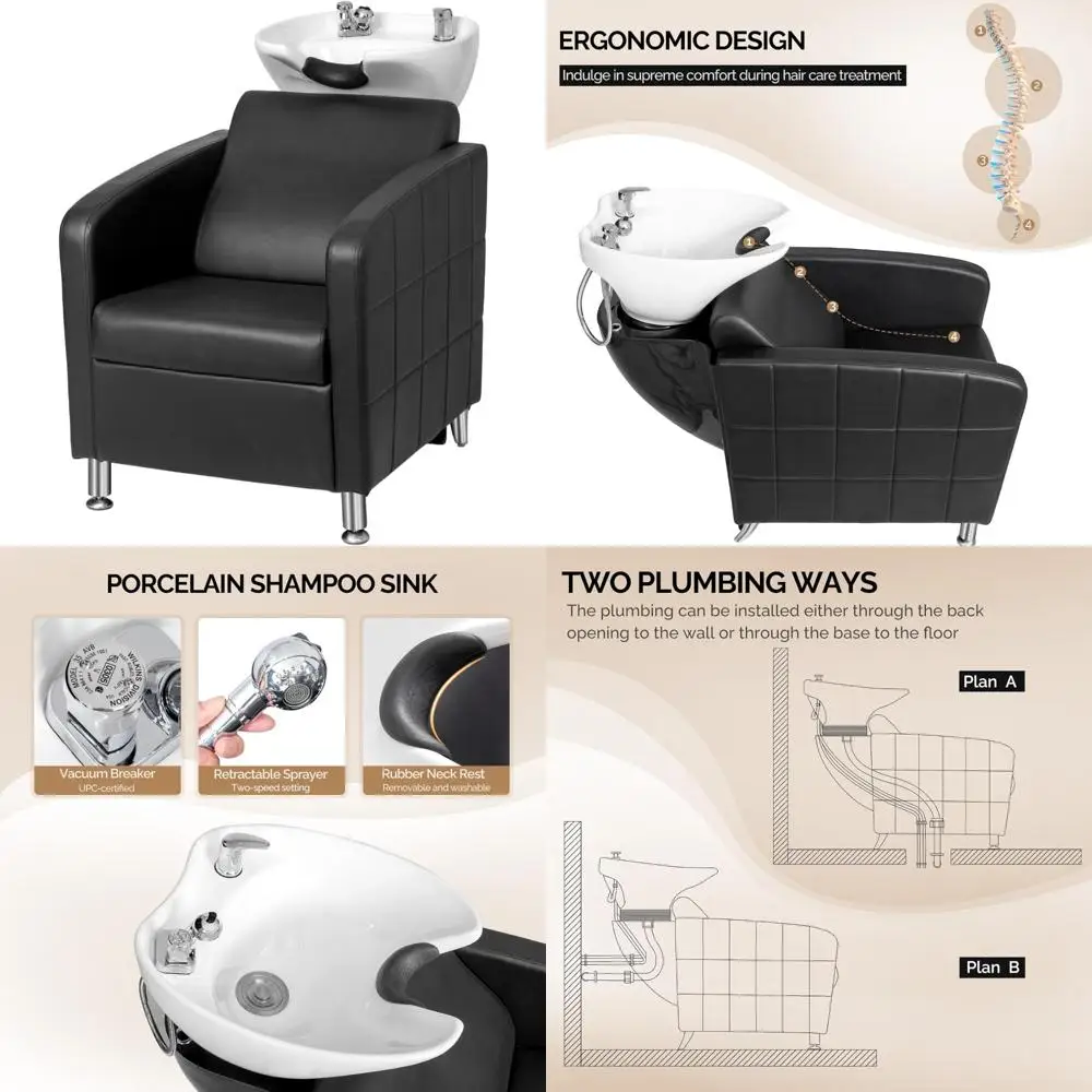 "Luxury Spa Shampoo Station with Wide Seat and Porcelain Sink for Barbershops and Salons"
"Luxury Spa Shampoo Station with Wide Seat and Porcelain Sink for Barbershops and Salons"