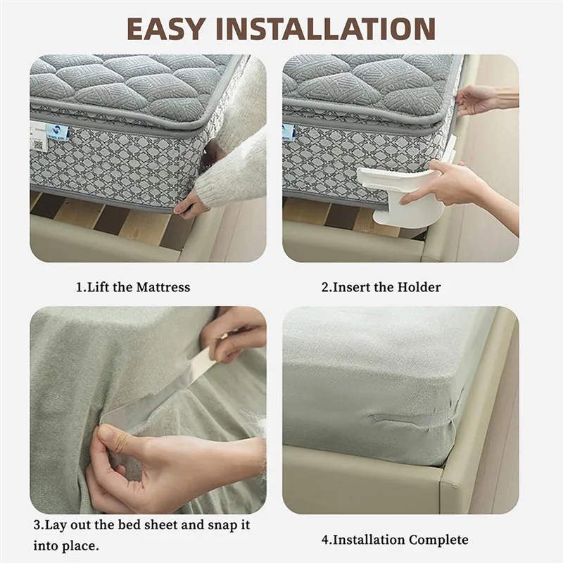 Lock Sheet Holders 4 Pack, Secure Bed Sheets Firmly, Place Heavy Duty Panel Holder Included White
Lock Sheet Holders 4 Pack, Secure Bed Sheets Firmly, Place Heavy Duty Panel Holder Included White