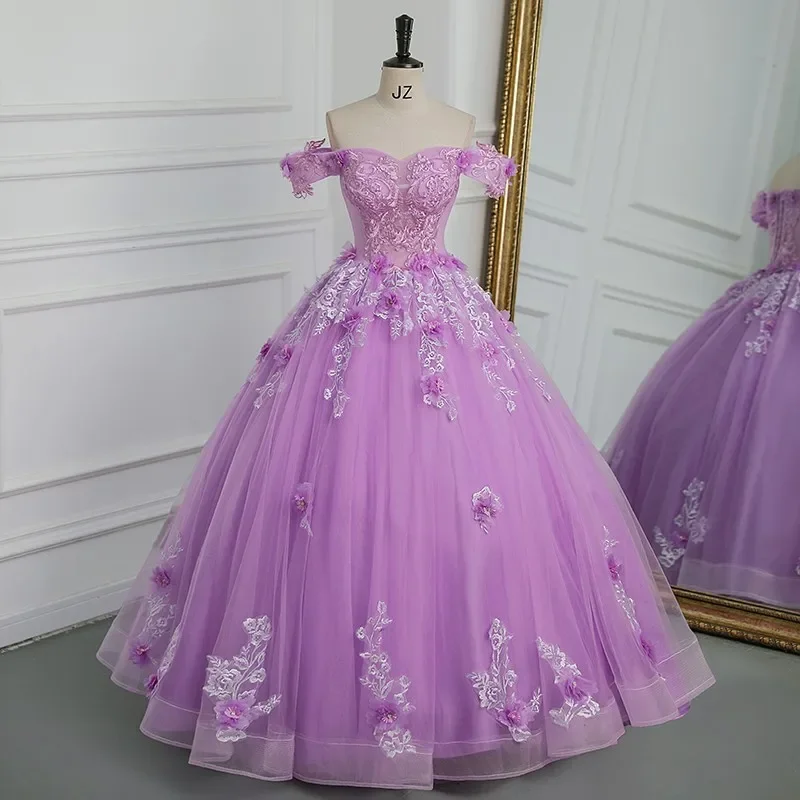 Новые платья Quinceanera с открытыми плечами, фиолетовое тюлевое бальное платье длиной до пола, милое кружевное платье с цветком, платье-дебютантка, плюс по индивидуальному заказу
Новые платья Quinceanera с открытыми плечами, фиолетовое тюлевое бальное платье длиной до пола, милое кружевное платье с цветком, платье-дебютантка, плюс по индивидуальному заказу