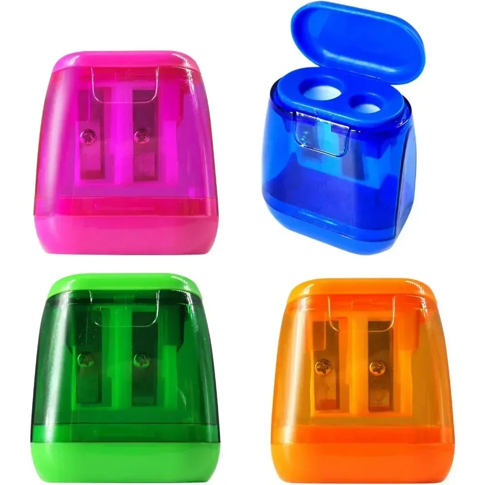 Pencil sharpener, manual pencil sharpener, 4PCS color compact double hole pencil sharpener with cover
Pencil sharpener, manual pencil sharpener, 4PCS color compact double hole pencil sharpener with cover