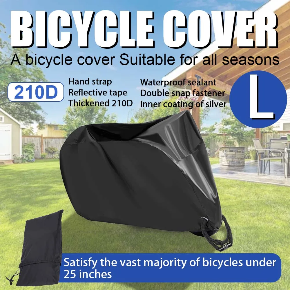 Bicycle Cover Black 210D Oxford Cloth Jersey Suitable for Electric Vehicle Rainproof Sunscreen Dustproof Car Cover
Bicycle Cover Black 210D Oxford Cloth Jersey Suitable for Electric Vehicle Rainproof Sunscreen Dustproof Car Cover