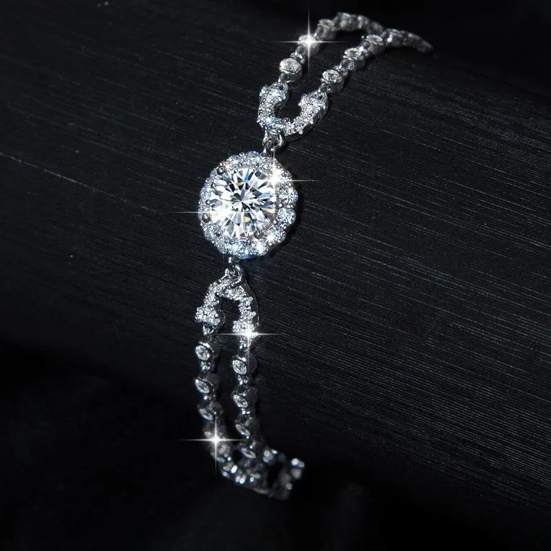 TY 2CT Round Moissanite Bracelet for Women S925 Sterling Silver Bracelet Trendy Jewelry Gift Bracelet Luxury Shining Bracelet
TY 2CT Round Moissanite Bracelet for Women S925 Sterling Silver Bracelet Trendy Jewelry Gift Bracelet Luxury Shining Bracelet
