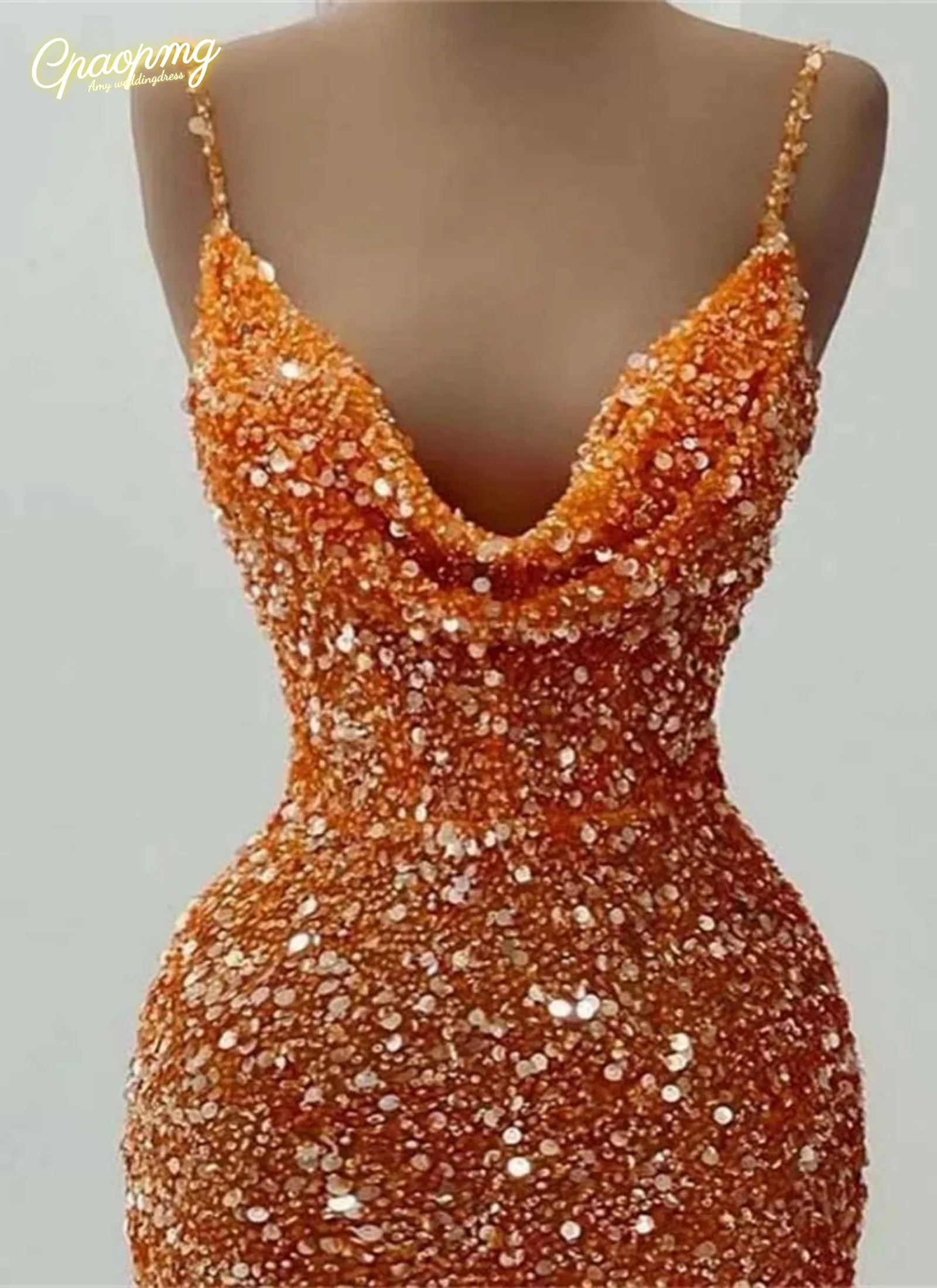 Customized Sexy Spaghetti Straps Long Evening Dresses Sparkly Sequin Beaded V Neck Orange Occasions Gown Prom Party Dresses
Customized Sexy Spaghetti Straps Long Evening Dresses Sparkly Sequin Beaded V Neck Orange Occasions Gown Prom Party Dresses