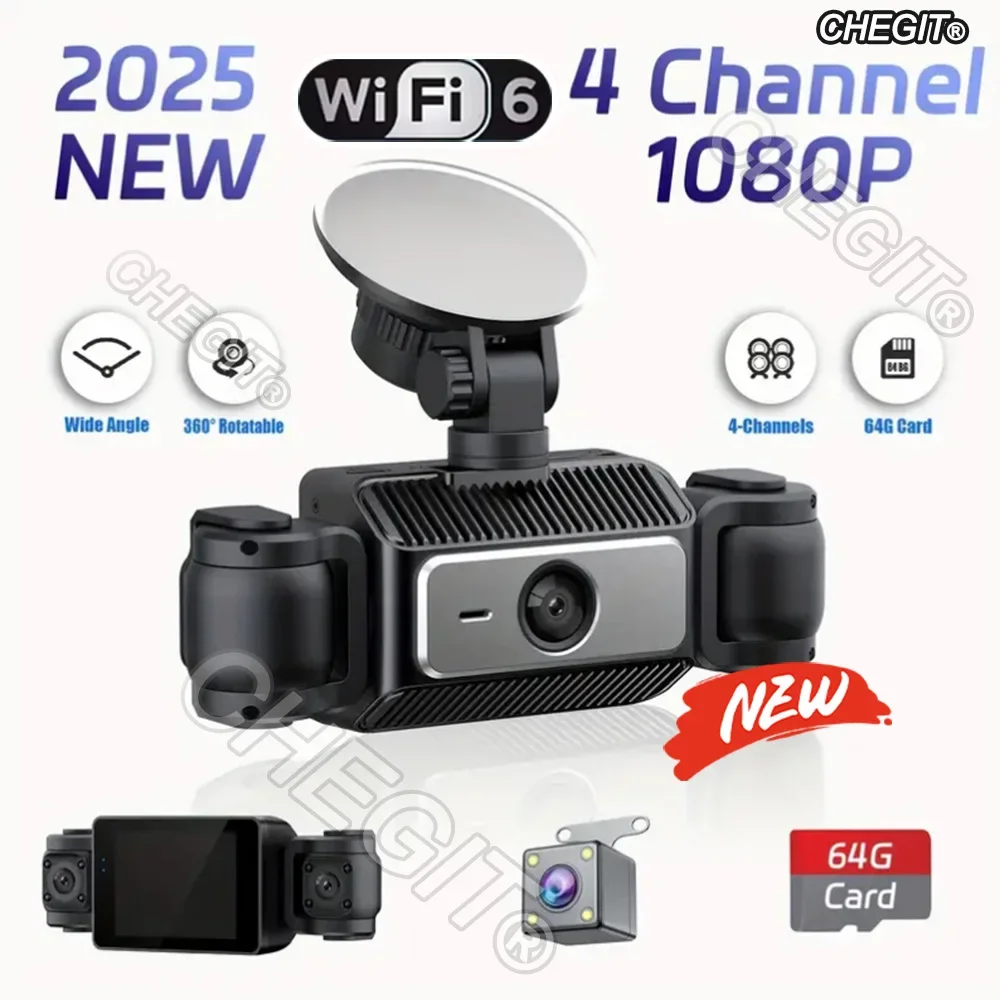360° Car DashCam WIFI 3/4 Channels Video Recorder 1080P Car DVR 3Lens Front left right Rear View camera Black Box Car accessorie
360° Car DashCam WIFI 3/4 Channels Video Recorder 1080P Car DVR 3Lens Front left right Rear View camera Black Box Car accessorie