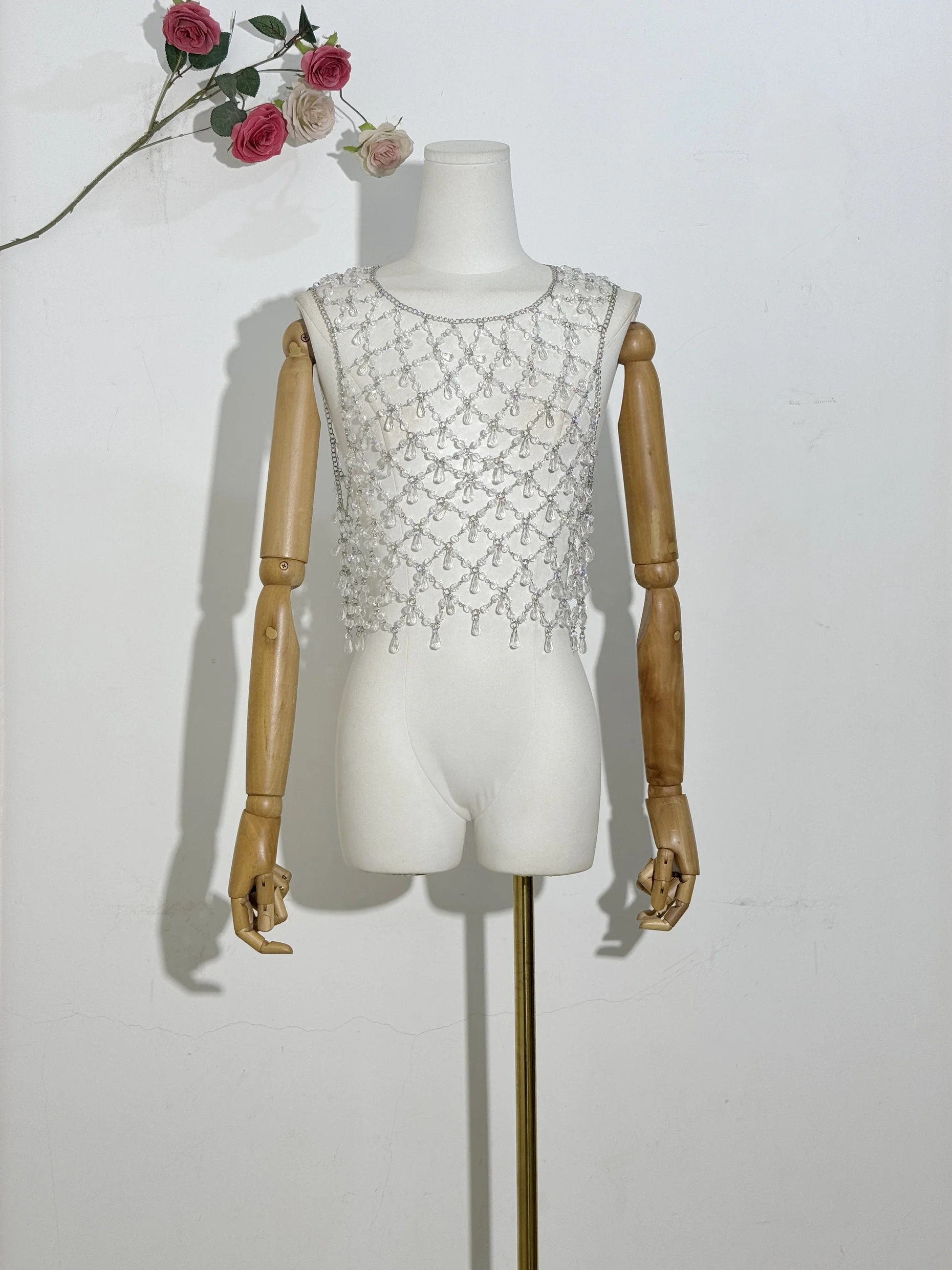 H80&S90 New Sexy Women Handmade Body Chain Fashion Jewelry Vests Clear Beaded Romantic Holiday Party Tank Top Beahwear Lingeie
H80&S90 New Sexy Women Handmade Body Chain Fashion Jewelry Vests Clear Beaded Romantic Holiday Party Tank Top Beahwear Lingeie
