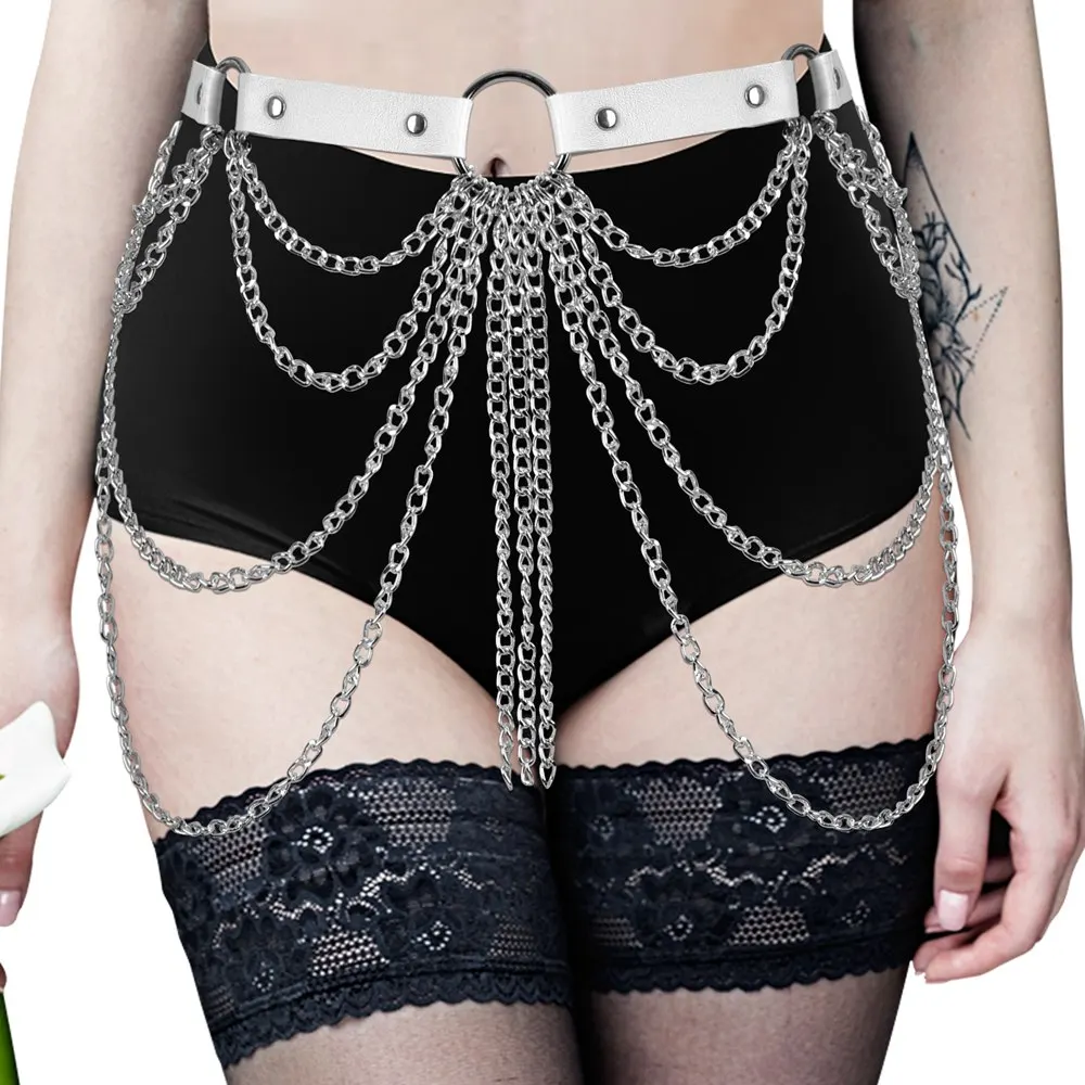 Erotic Stockings Punk Leather Body Harness Fashion Goth Garter Belt Suspender Bondage Lingerie Women Thigh Bands Chain Accessory
Erotic Stockings Punk Leather Body Harness Fashion Goth Garter Belt Suspender Bondage Lingerie Women Thigh Bands Chain Accessory