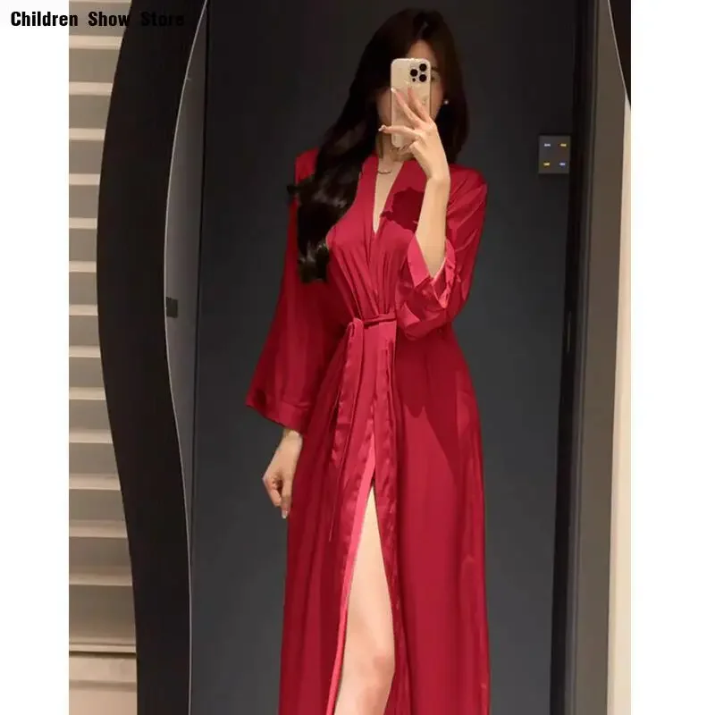 Solid Color Kimono Bathrobe Gown Long Robe Sexy Vestidos De Novia Pijama Mujer Intimate Lingerie Lady Autumn New Rayon Sleepwear
Solid Color Kimono Bathrobe Gown Long Robe Sexy Vestidos De Novia Pijama Mujer Intimate Lingerie Lady Autumn New Rayon Sleepwear