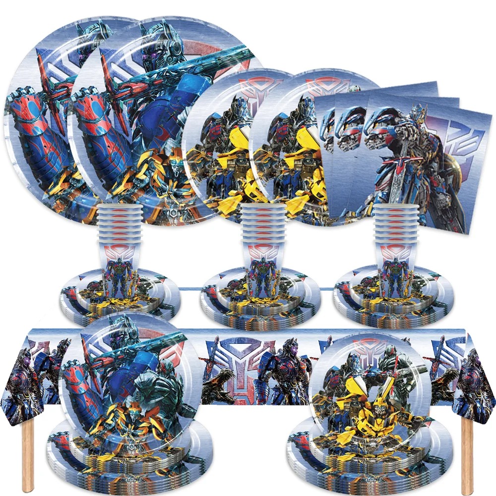 Transformers Birthday Party Disposable Tableware Set Paper Plates Cups Napkins Tablecloth Boys Kids Birthday Decor Supplies
Transformers Birthday Party Disposable Tableware Set Paper Plates Cups Napkins Tablecloth Boys Kids Birthday Decor Supplies