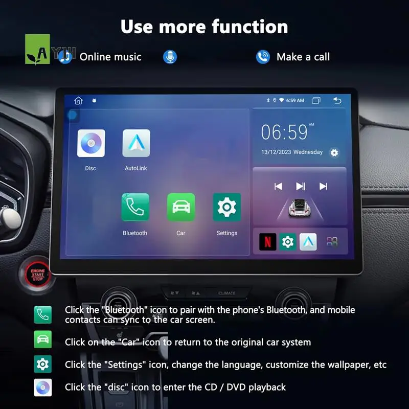AY14 - Автомобильный CD DVD-плеер Портативный CD-плеер Музыкальный плеер Carplay AI Box для проводного к беспроводному адаптеру Carplay и Android Auto
AY14 - Автомобильный CD DVD-плеер Портативный CD-плеер Музыкальный плеер Carplay AI Box для проводного к беспроводному адаптеру Carplay и Android Auto