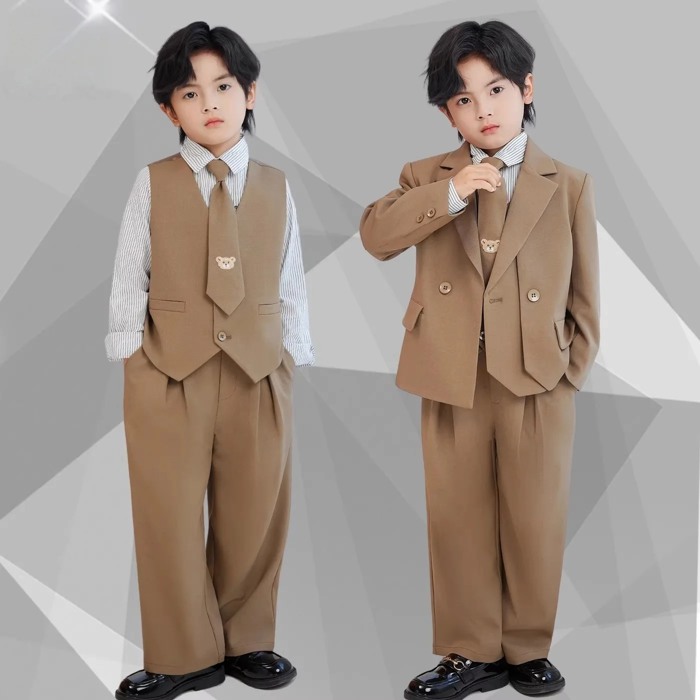 Детский свадебный костюм: комплект для мальчика в британском стиле, наряд для фотосессии на 1 год, пиджак и брюки
Детский свадебный костюм: комплект для мальчика в британском стиле, наряд для фотосессии на 1 год, пиджак и брюки