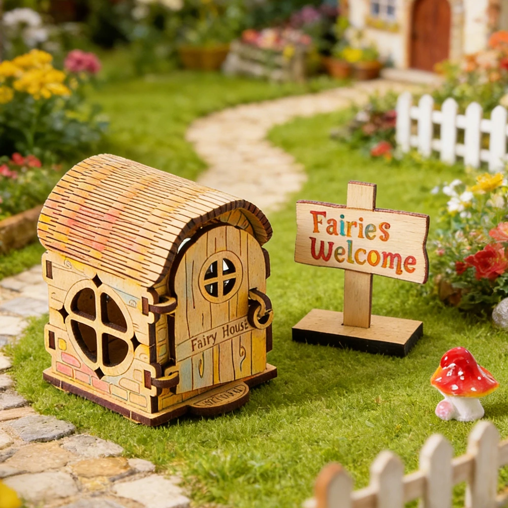 DIY Wooden Fairy House Kit Miniature Garden Decoration Kids Adults Craft Toy with Welcome Sign Mushroom Ornament Handmade Gift
DIY Wooden Fairy House Kit Miniature Garden Decoration Kids Adults Craft Toy with Welcome Sign Mushroom Ornament Handmade Gift