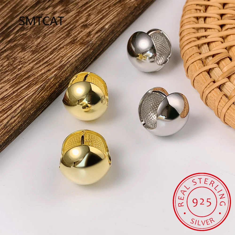 Trendy 925 Sterling Silver Glossy Round Ball 18K Gold Hoop Earring Ear Buckle for Women Fine Jewelry Drop Shipping
Trendy 925 Sterling Silver Glossy Round Ball 18K Gold Hoop Earring Ear Buckle for Women Fine Jewelry Drop Shipping