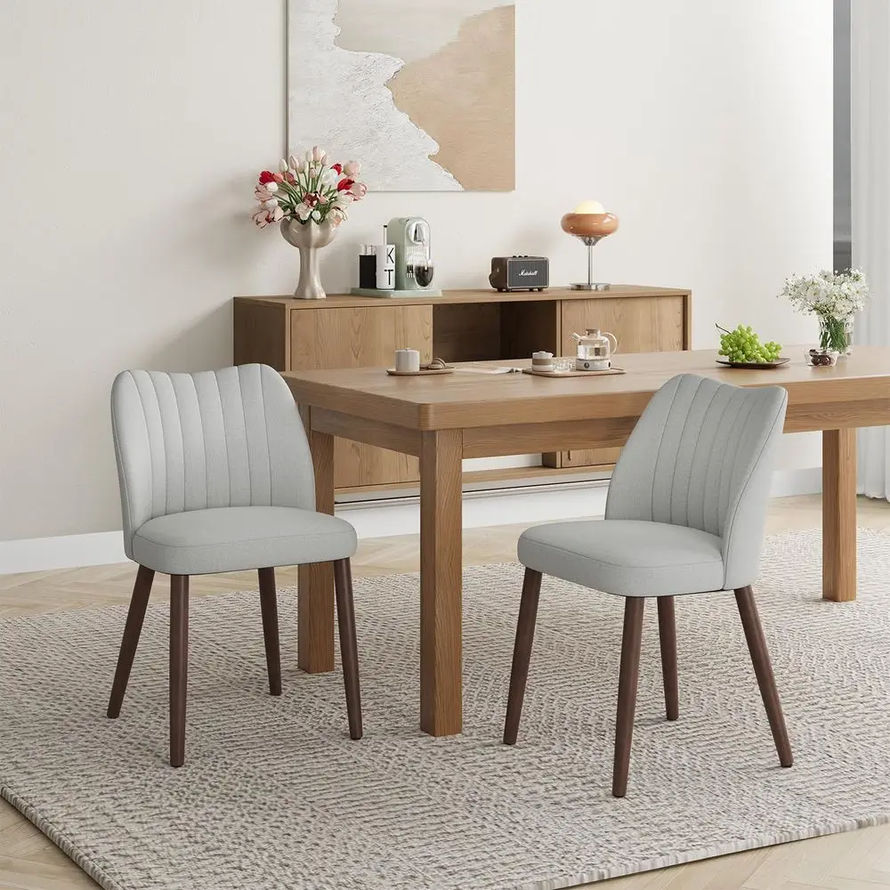 Upholstered Dining Chairs Set of 2, Fabric Kitchen Chairs with Solid Wood Legs, Ideal for Dining Rooms and Cafes, Light Grey
Upholstered Dining Chairs Set of 2, Fabric Kitchen Chairs with Solid Wood Legs, Ideal for Dining Rooms and Cafes, Light Grey